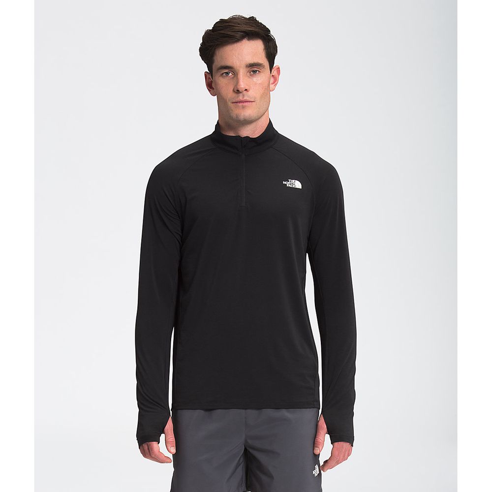 The North Face Active Tops Mens Australia - The North Face Wander ¼ Zip Black (EPY-578329)